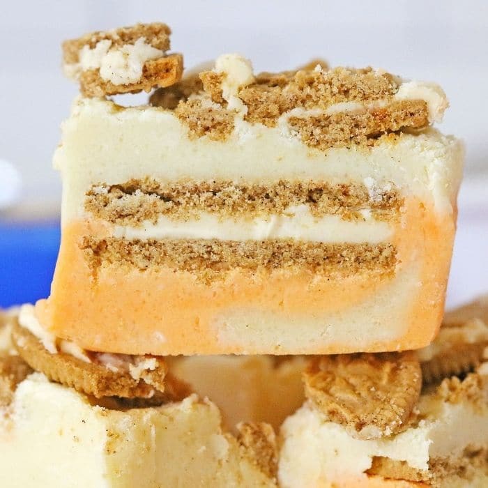 carrot fudge sliced stacked on top of each other