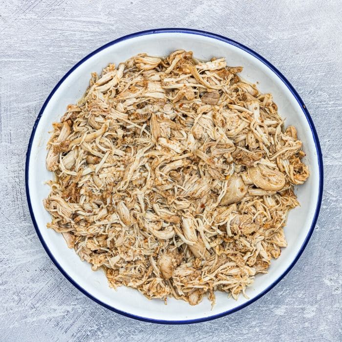 instant pot shredded chicken on a plate