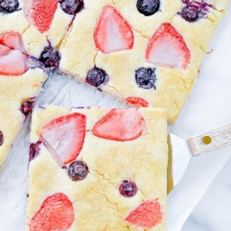 sheet pan with a spatula under it