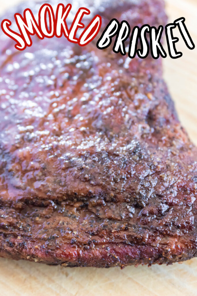 beef brisket on wooden cutting board