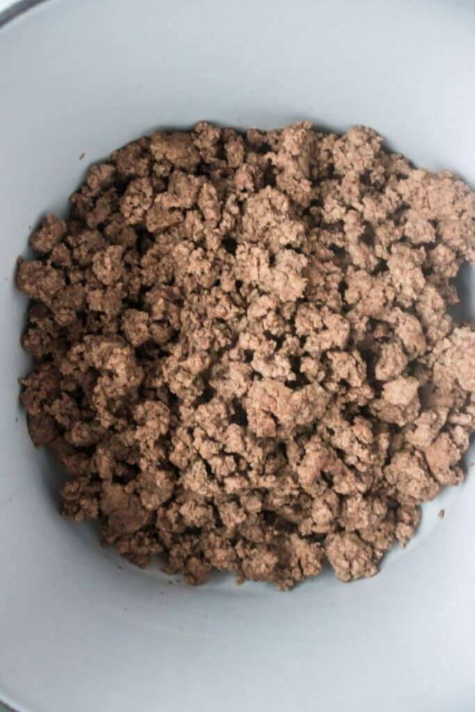 ground beef in pan