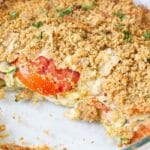 zucchini casserole with some scooped out